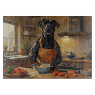Cane Corso Cooking in Kitchen Cutting Board