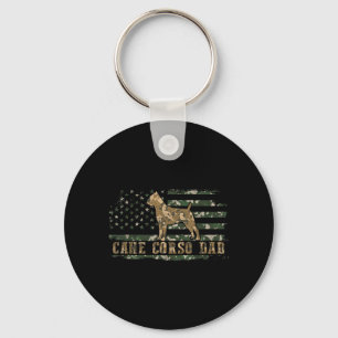 Cane Corso Dad Camo American Flag Camouflage USA Keychain