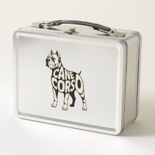 Cane Corso Dog Bold Typography Art Metal Lunch Box