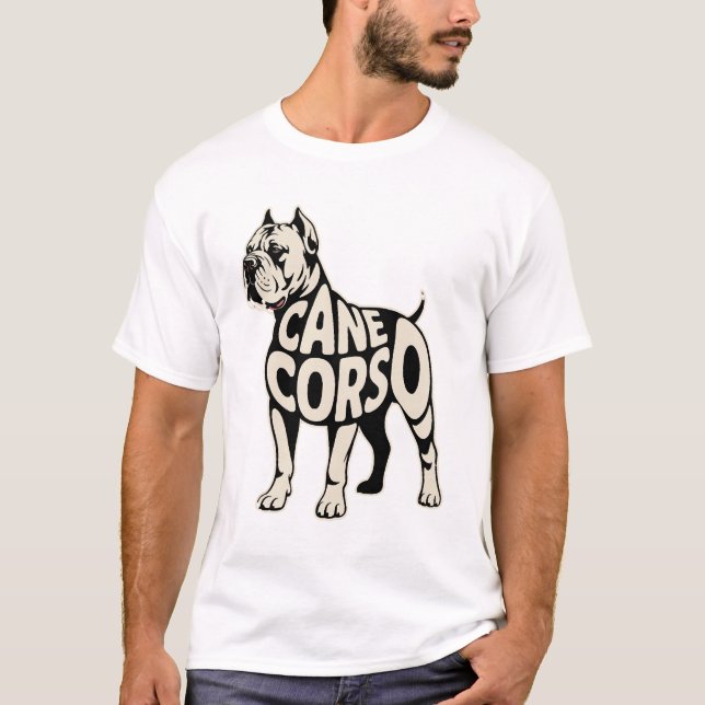 Cane Corso Dog Bold Typography Art T-Shirt (Front)