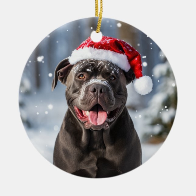 Cane Corso Dog Christmas Keepsake Ceramic Ornament (Front)