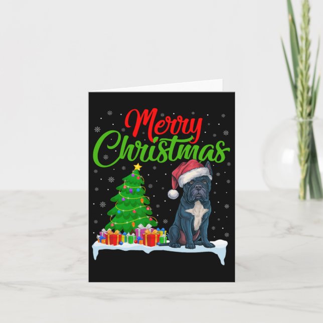 Cane Corso Dog Christmas Tree Lights Funny Xmas Do Card (Front)