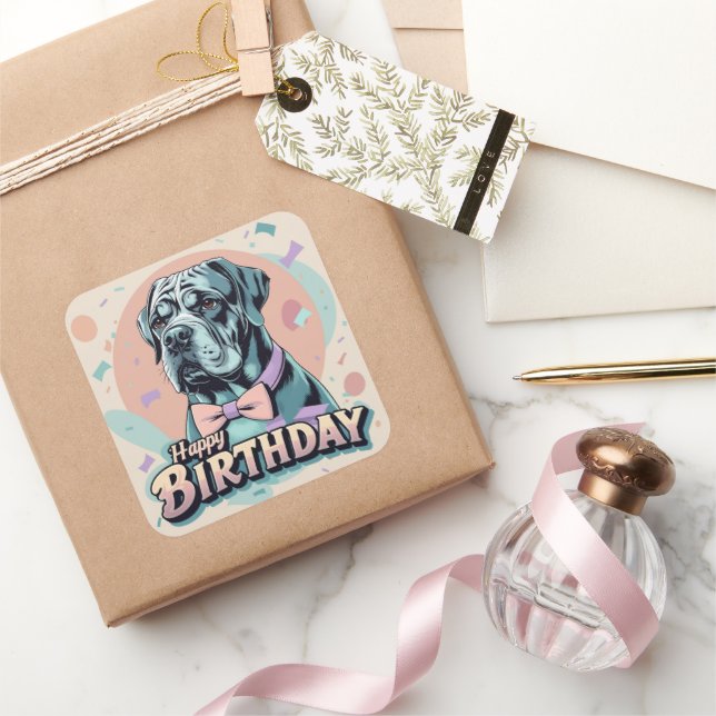 Cane corso Dog Colourful  Square Sticker (Gifting)