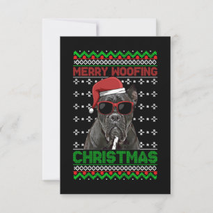 Cane Corso Dog Funny Merry Woofing Christmas Thank You Card