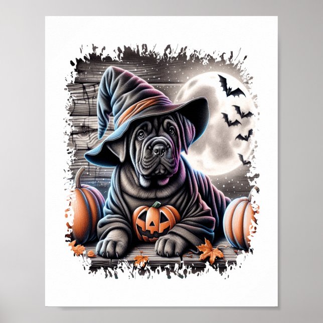 Cane Corso Dog Halloween Poster (Front)