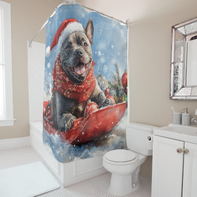 Cane Corso Dog in Sledge Let it Snow Christmas (In Situ)