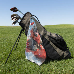 Cane Corso Dog in Sledge Let it Snow Christmas Golf Towel