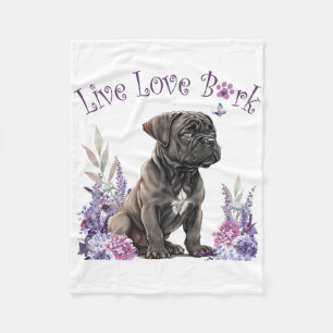 Cane Corso Dog Mom Floral Fleece Blanket