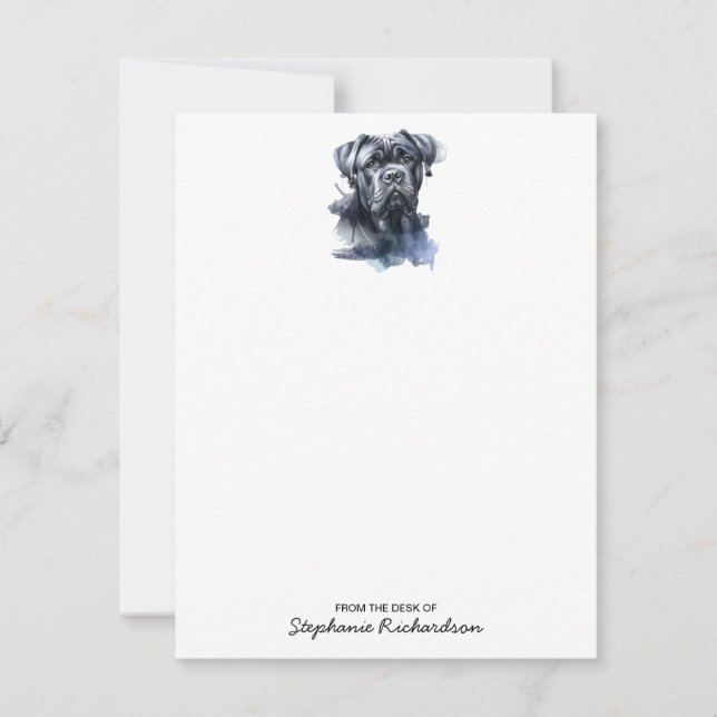 Cane Corso Dog Personalized Watercolor  Card (Front)