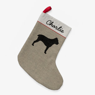 Cane Corso Dog Silhouette Personalized Holiday Small Christmas Stocking