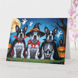 Cane Corso Dogs Pumpkin Halloween Funny Card
