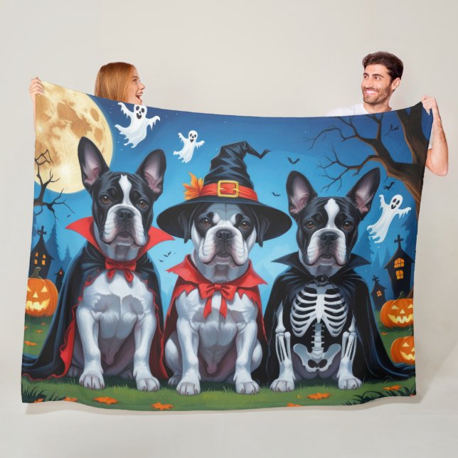 Cane Corso Dogs Pumpkin Halloween Funny Fleece Blanket (In Situ)