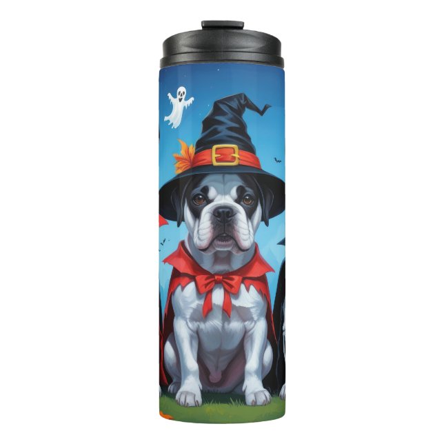 Cane Corso Dogs Pumpkin Halloween Funny Thermal Tumbler (Front)