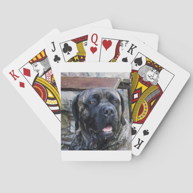 cane corso grey brindle playing cards (Back)
