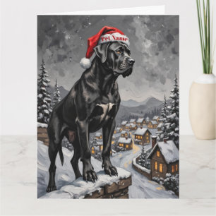Cane Corso Guardian of the Christmas Village Hat Card