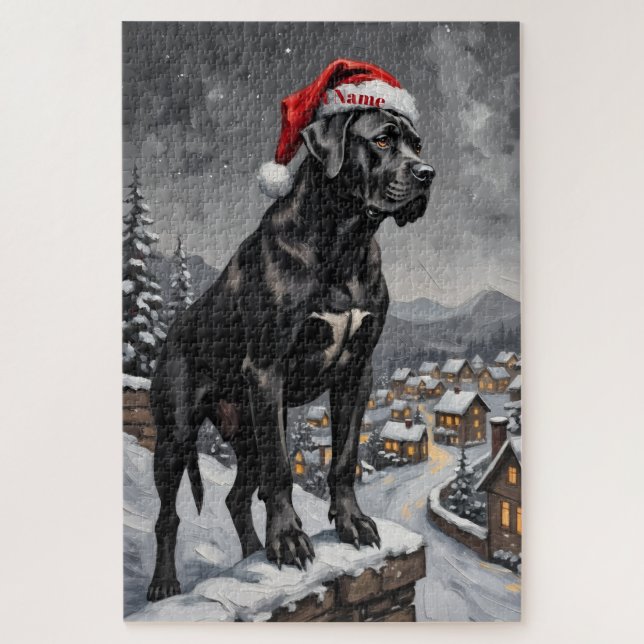 Cane Corso Guardian of the Christmas Village Hat Jigsaw Puzzle (Vertical)