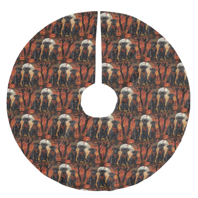 Cane Corso Halloween Spooky Brushed Polyester Tree Skirt (Front)