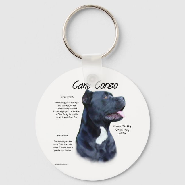 Cane Corso History Design Keychain (Front)