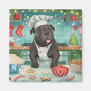 Cane Corso Holiday Baking: Festive Christmas Magnet