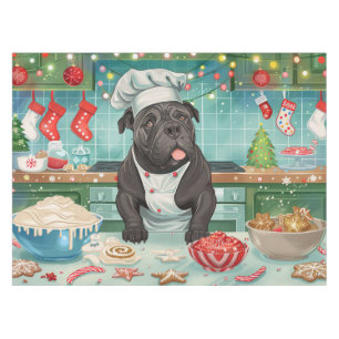 Cane Corso Holiday Baking: Festive Christmas Tablecloth