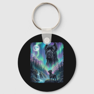 Cane Corso Howling Northern Lights Aurora Italian Keychain