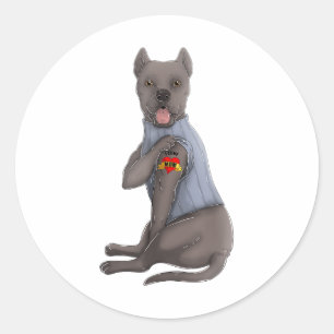 Cane Corso I Love Mom Tattoo Dog Shirt Funny Mothe Classic Round Sticker