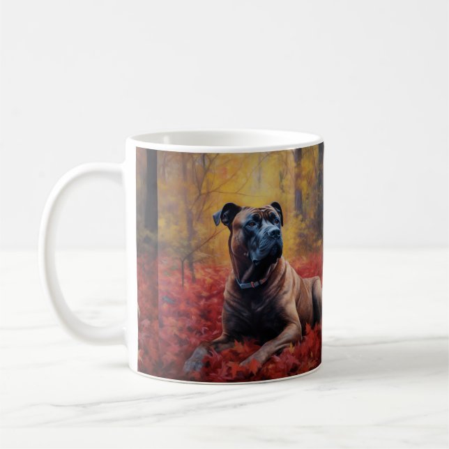 Cane Corso in Autumn Leaves Fall Inspire  Coffee Mug (Left)