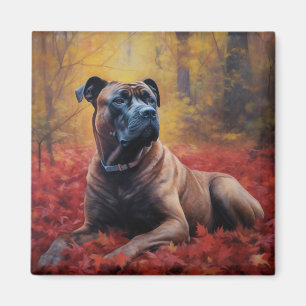 Cane Corso in Autumn Leaves Fall Inspire  Magnet
