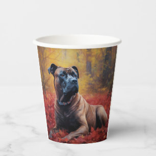Cane Corso in Autumn Leaves Fall Inspire Paper Cups
