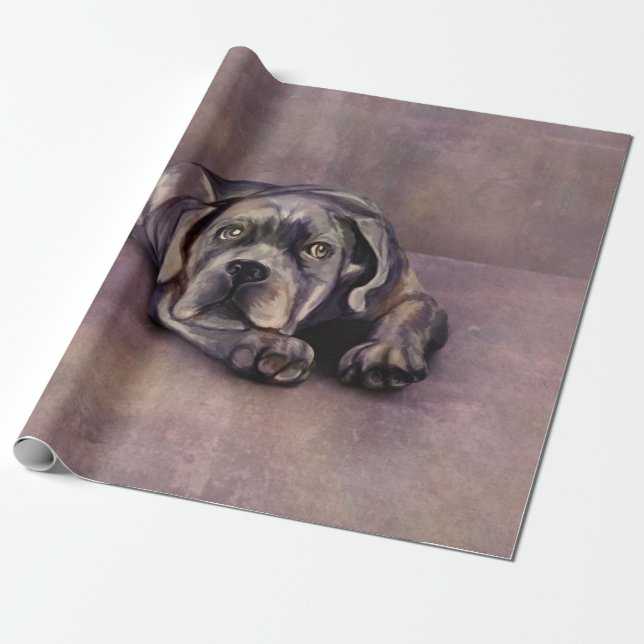 Cane Corso - Italian Mastiff Puppy Wrapping Paper (Unrolled)