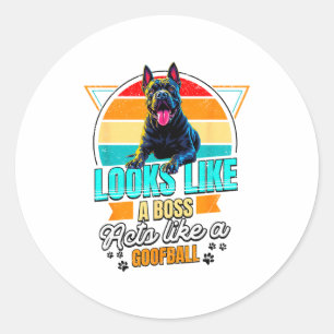 Cane Corso Lover Funny Cane Corso Retro  Classic Round Sticker