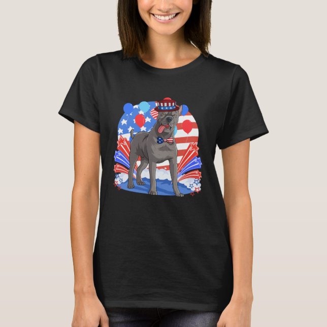 Cane Corso Merica 4th of July American Flag Patrio T-Shirt (Front)