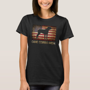Cane Corso Mom Vintage American Flag Patriotic Dog T-Shirt