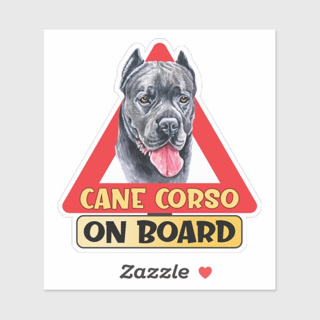 Cane Corso On Board Mastiff Dog Red Traffic Sign (Sheet)
