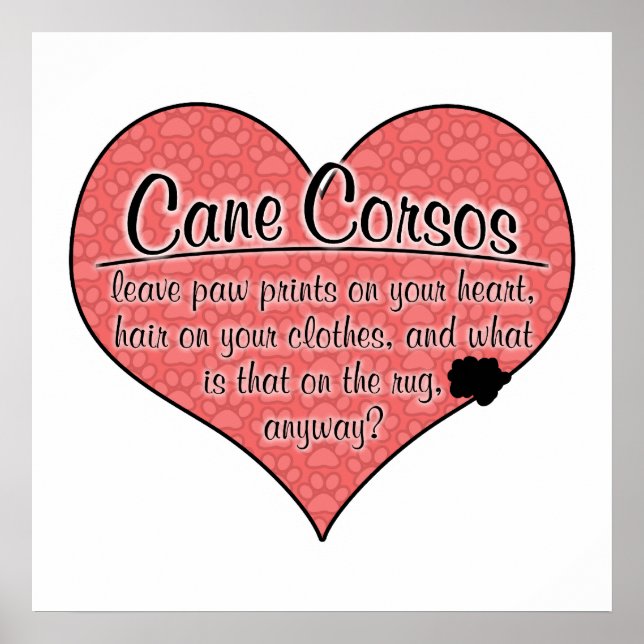 Cane Corso Paw Prints Dog Humour (Front)