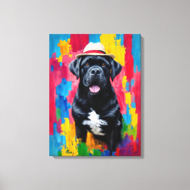 Cane Corso Pop Art Portrait Canvas Print (Front)