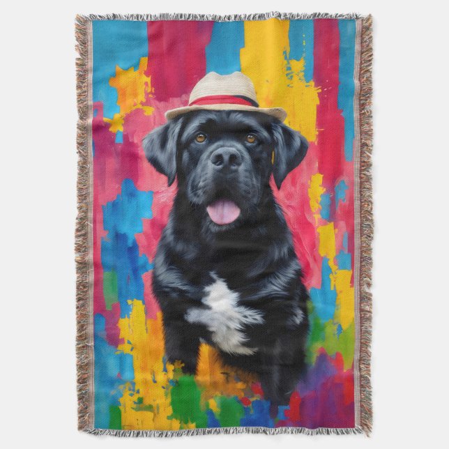 Cane Corso Pop Art Throw Blanket (Front Vertical)