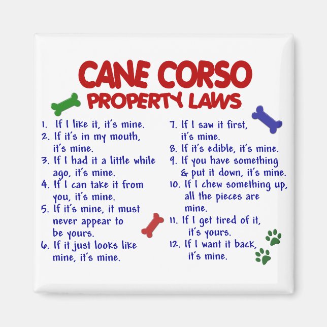 CANE CORSO Property Laws 2 Magnet (Front)