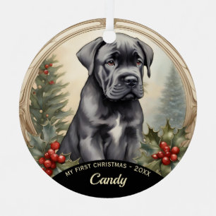 Cane Corso Puppy, premier ornement de Noël en méta