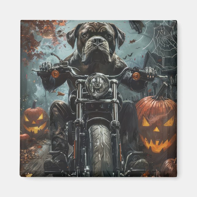 Cane Corso Riding Motorcycle Halloween Scary Magnet (Front)