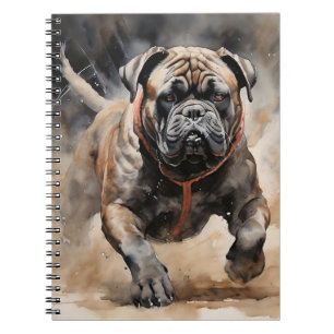 Cane Corso Running Ink Drawing  Notebook