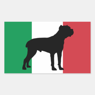 cane corso silhouette flag sticker