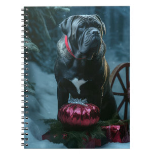 Cane Corso Snowy Sleigh Christmas Decor Notebook