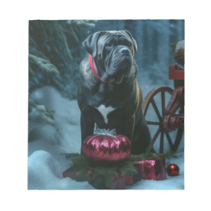 Cane Corso Snowy Sleigh Christmas Decor Notepad