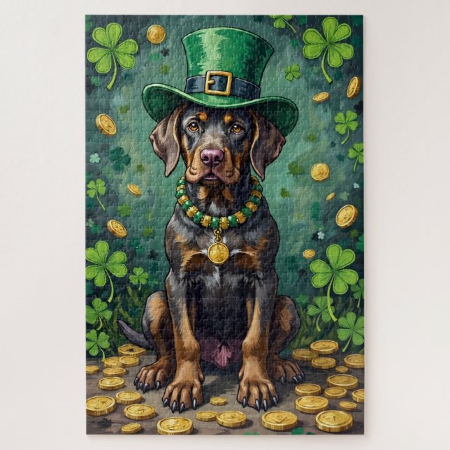Cane Corso St Patrick’s Day Lucky Dog Jigsaw Puzzle (Vertical)