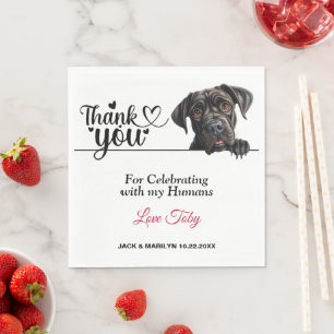 Cane Corso  Thank You Wedding Reception Napkin