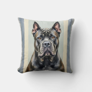 Cane Corso Watercolor Gradient Bar Art Throw Pillow