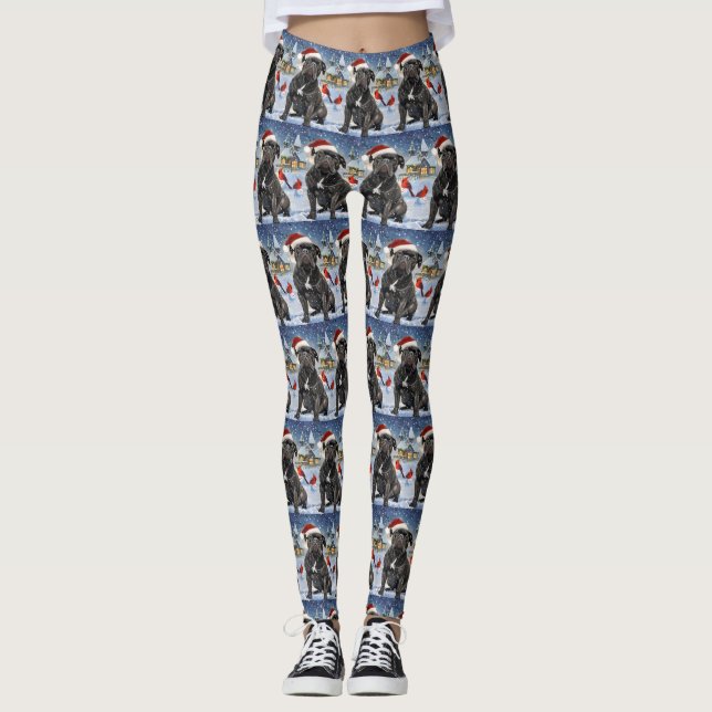Cane Corso Winter Wonderland Christmas Joy  Leggings (Front)