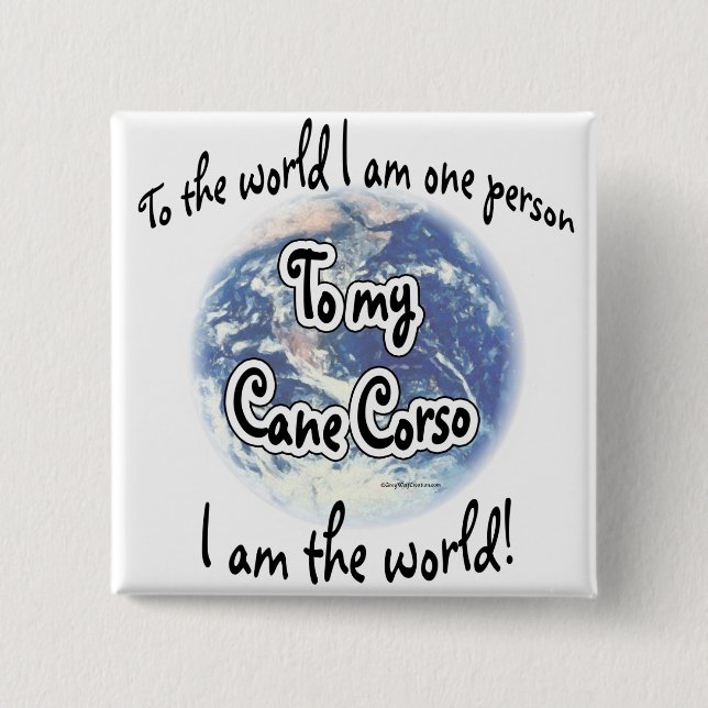 Cane Corso World 2 Inch Square Button (Front)