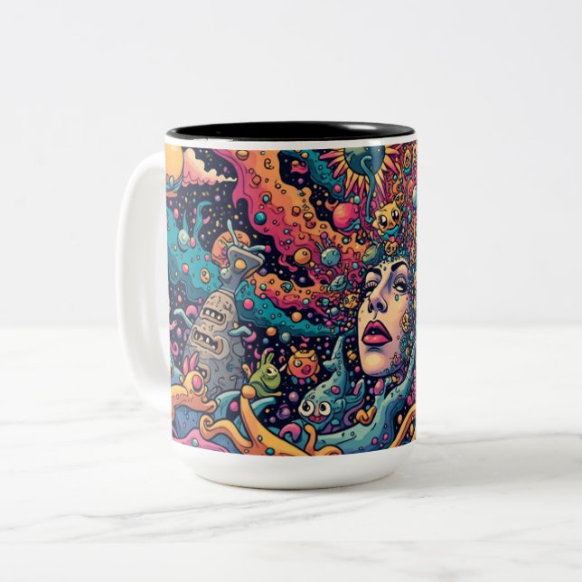 Caneca branca clássica, 325 ml Two-Tone coffee mug (Front Left)